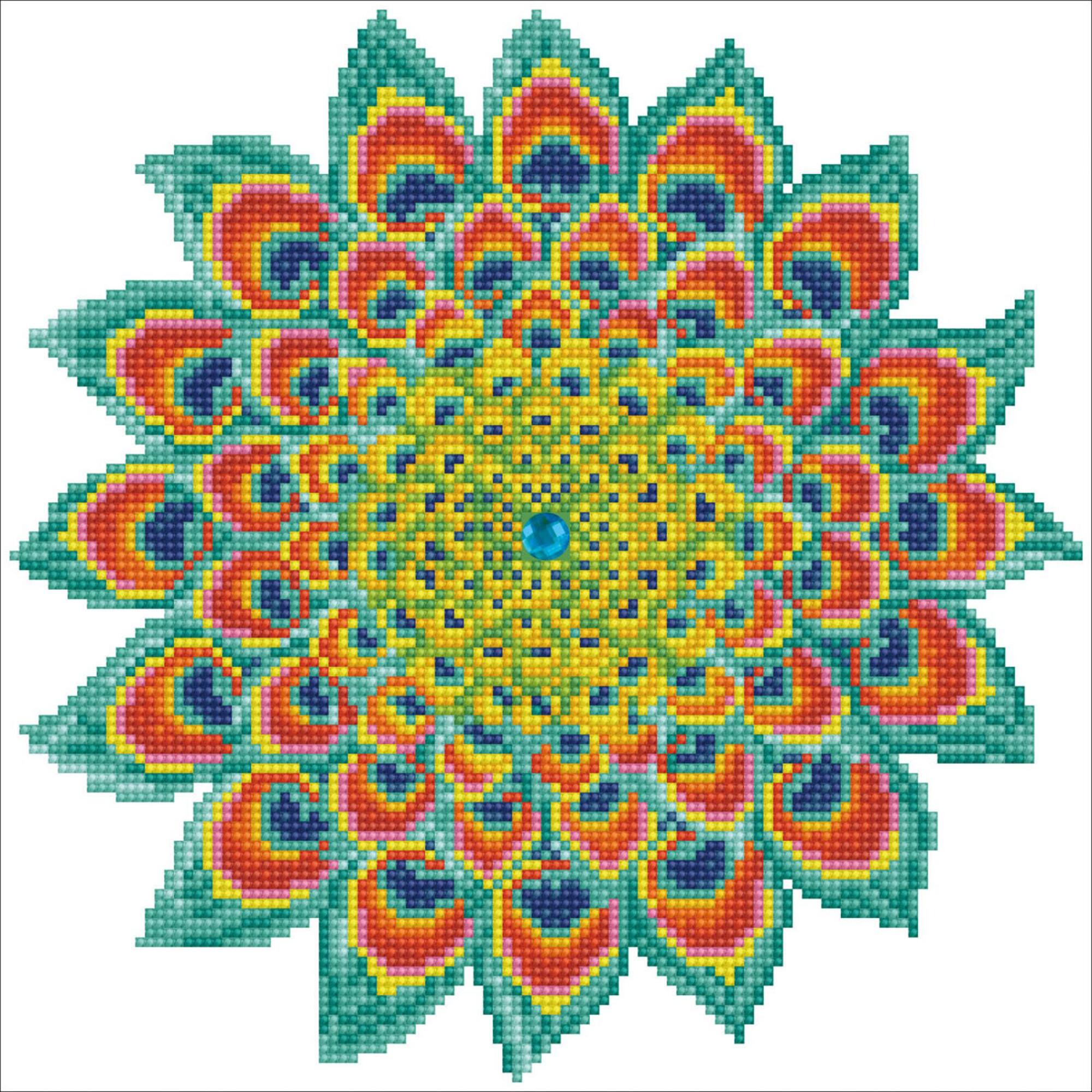 Diamond Dotz® Intermediate Peacock Mandala Diamond Painting Kit